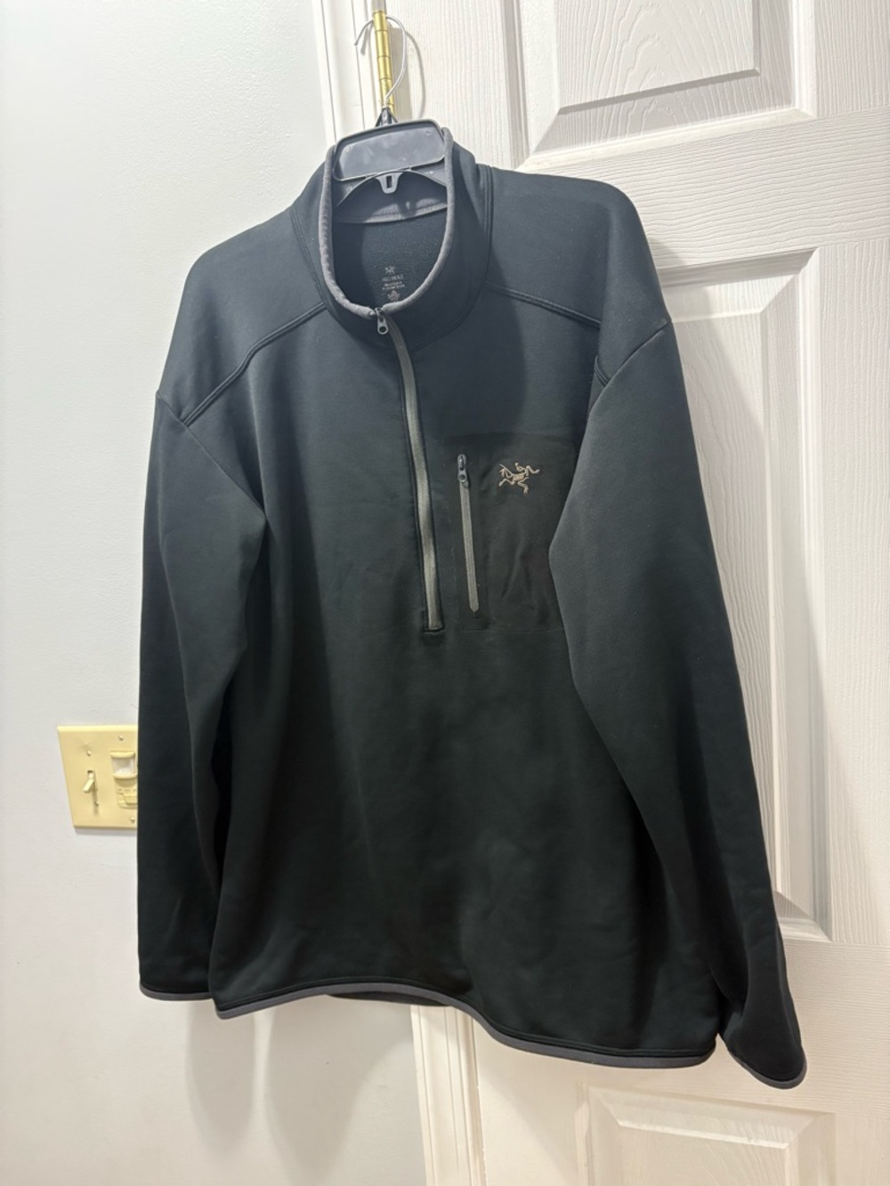 Arc'teryx Men's Vintage Black Quarter-Zip Polartec Fleece Pullover Size XL